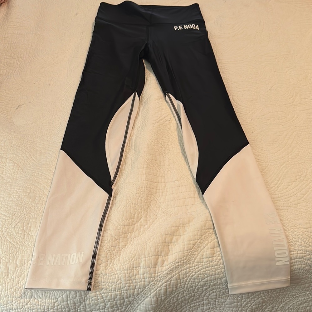 P.E Nation leggings Size M (medium) in black and white, lightly worn.